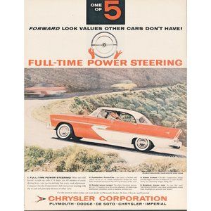 1956 Plymouth Belvedere Hardtop Sport Sedan Vintage Print Ad Winding Road Car